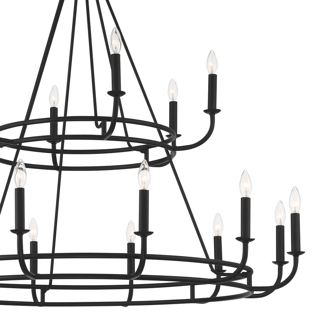 Crystorama Crystorama Bailey 18 Light Matte Black Chandelier