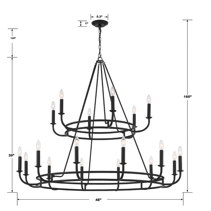 Crystorama Crystorama Bailey 18 Light Matte Black Chandelier