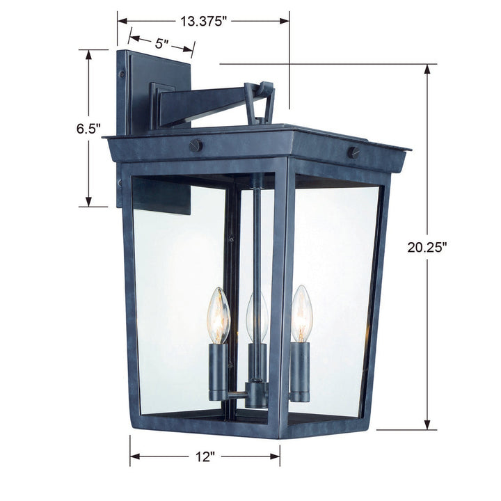 Belmont 3 Light Graphite Outdoor Sconce Crystorama