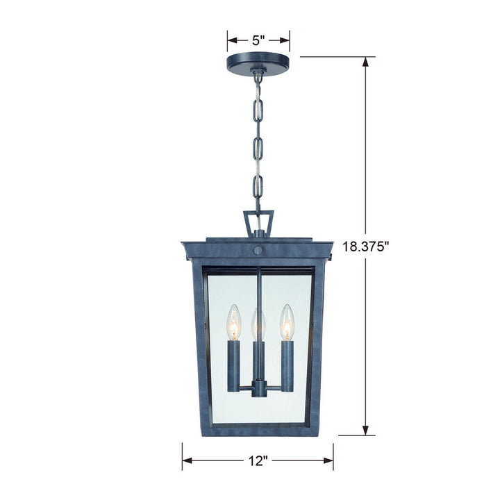 Belmont 3 Light Graphite Outdoor Pendant Crystorama