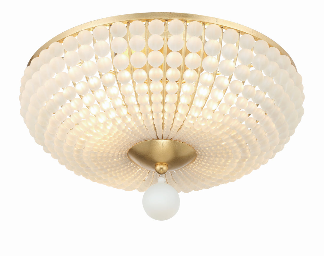 Bella 4 Light Antique Gold Semi Flush Mount Crystorama