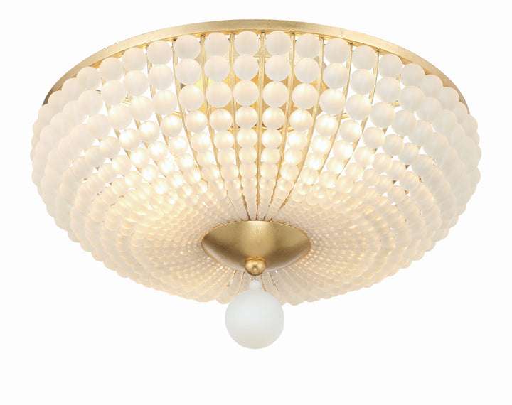 Bella 4 Light Antique Gold Semi Flush Mount Crystorama