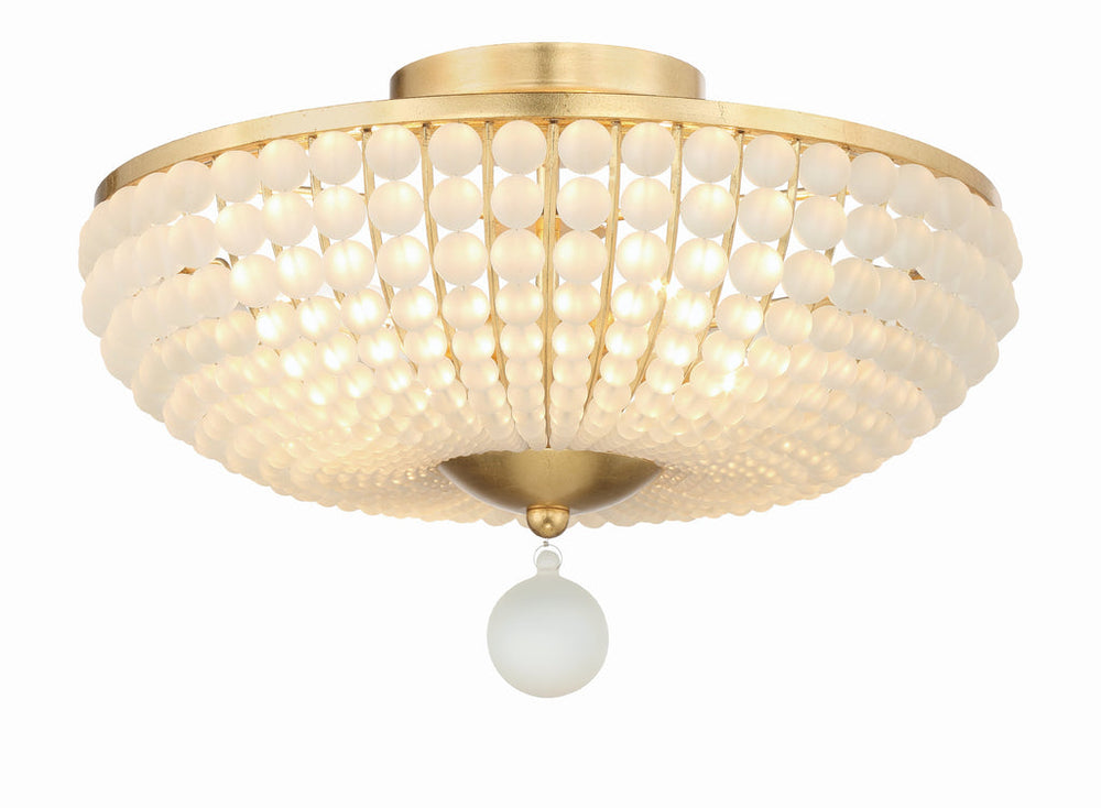 Bella 4 Light Antique Gold Semi Flush Mount Crystorama