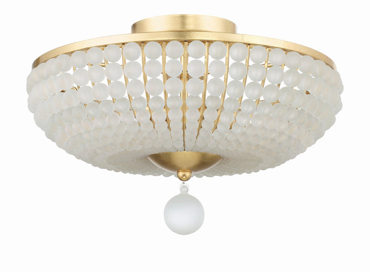 Bella 4 Light Antique Gold Semi Flush Mount Crystorama