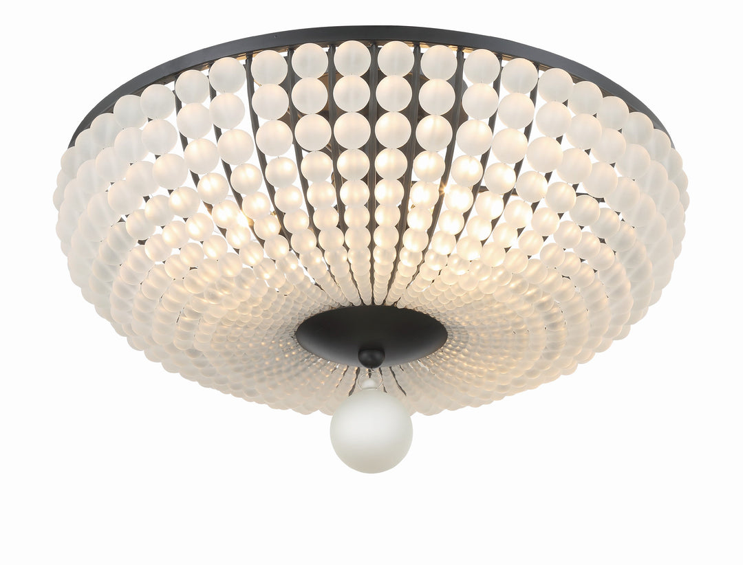 Bella 4 Light Matte Black Semi Flush Mount Crystorama