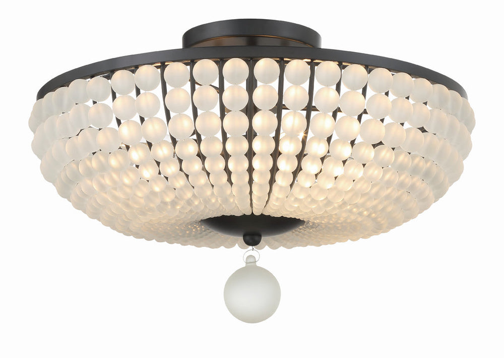 Bella 4 Light Matte Black Semi Flush Mount Crystorama