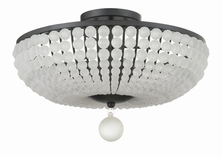 Bella 4 Light Matte Black Semi Flush Mount Crystorama