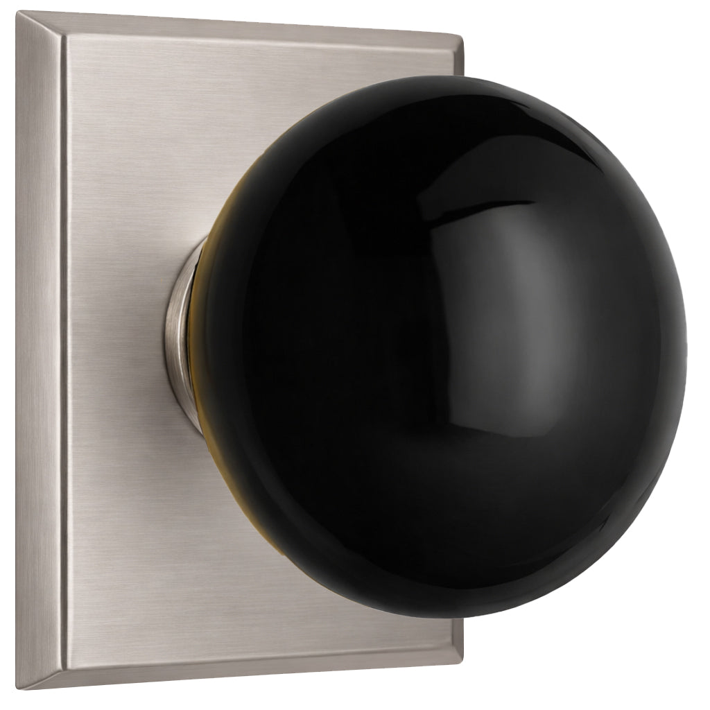 Magnifique® Rectangular Door Set with Black Porcelain Knobs (Several Finishes Available)