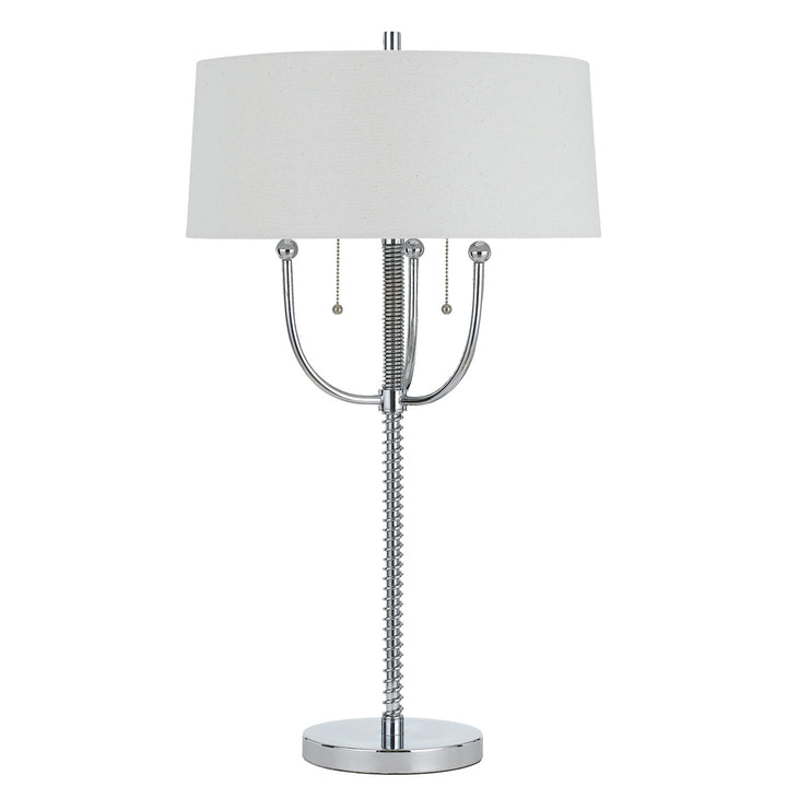 60W X 2 LESINAMETAL  FLOOR LAMP WITH LINEN SHADE Cal Lighting