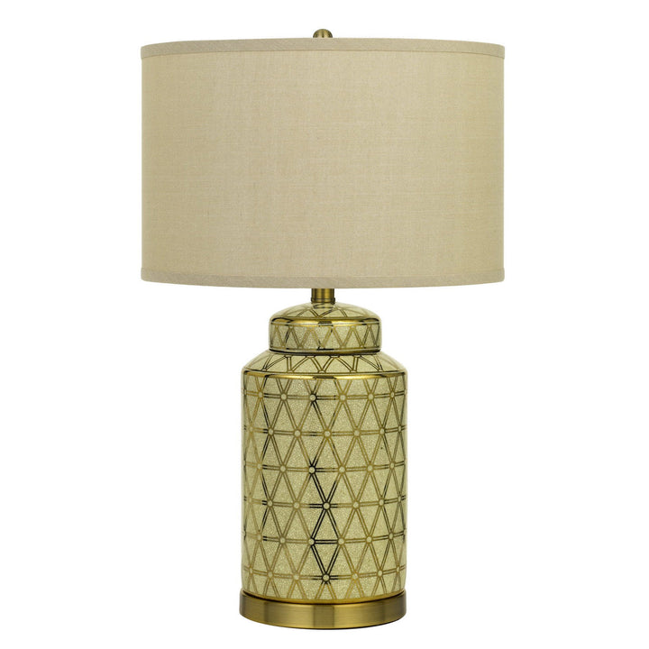 BARLETTA CERAMIC TABLE LAMP WITH HARDBACK FABRIC SHADE (SOLD AND PRICED AS PAIRS) Cal Lighting