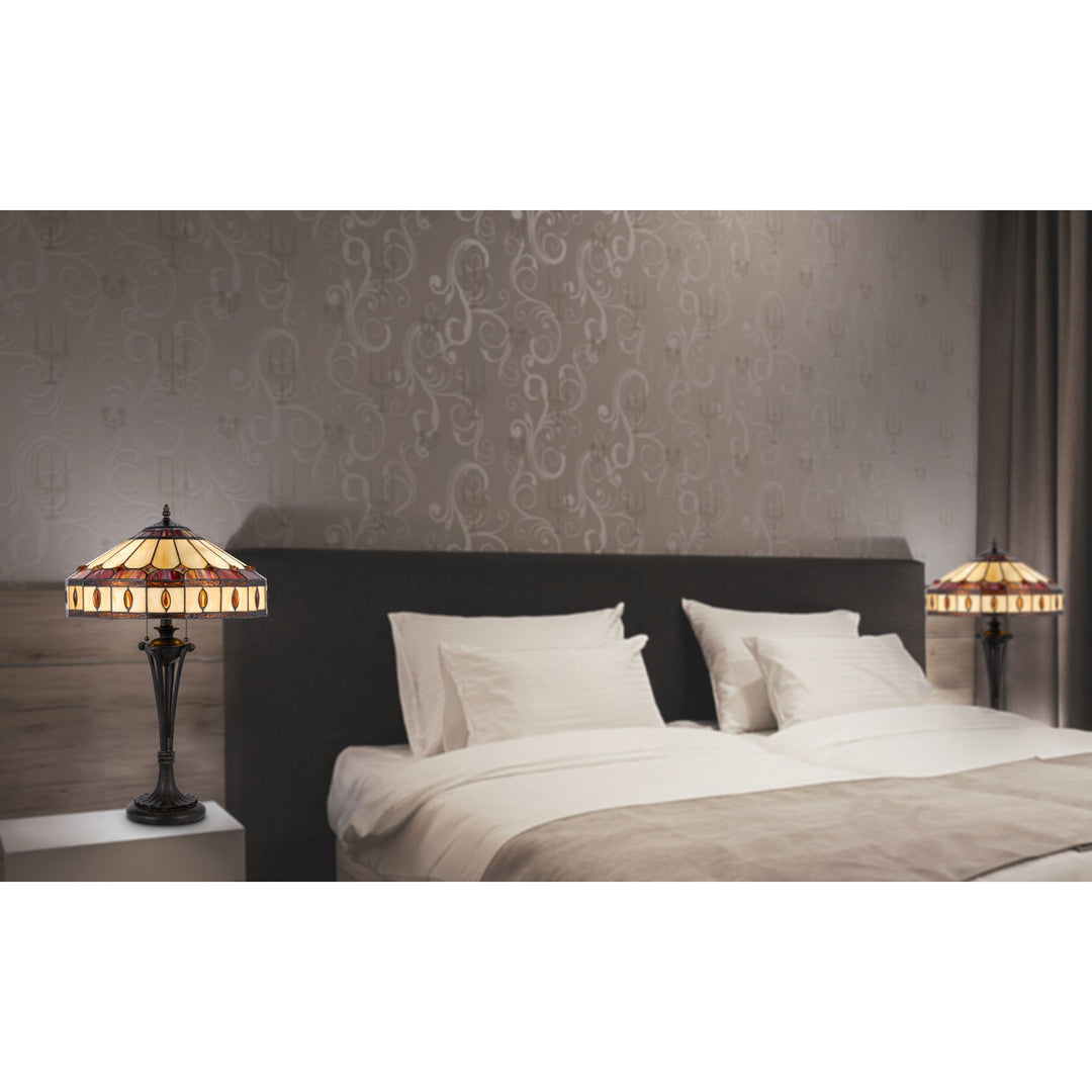 60W X 2 TIFFANY TABLE LAMP Cal Lighting