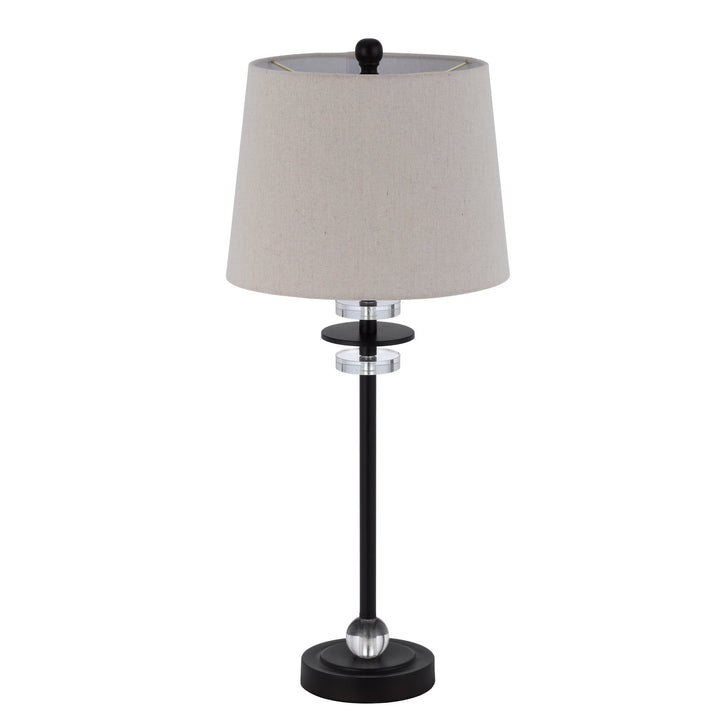 60W SITKA BUFFET LAMP WITH CRYSTAL ACCENT FONT AND HARDBACK TAPER DRUM FABRIC SHADE (SOLD AS PAIRS) Cal Lighting
