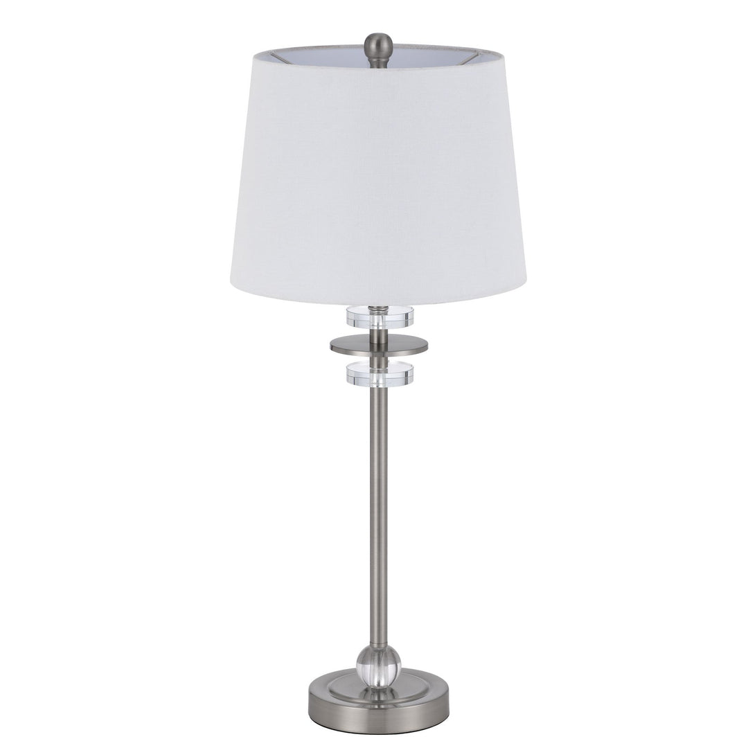 60W SITKA BUFFET LAMP WITH CRYSTAL ACCENT FONT AND HARDBACK TAPER DRUM FABRIC SHADE (SOLD AS PAIRS) Cal Lighting