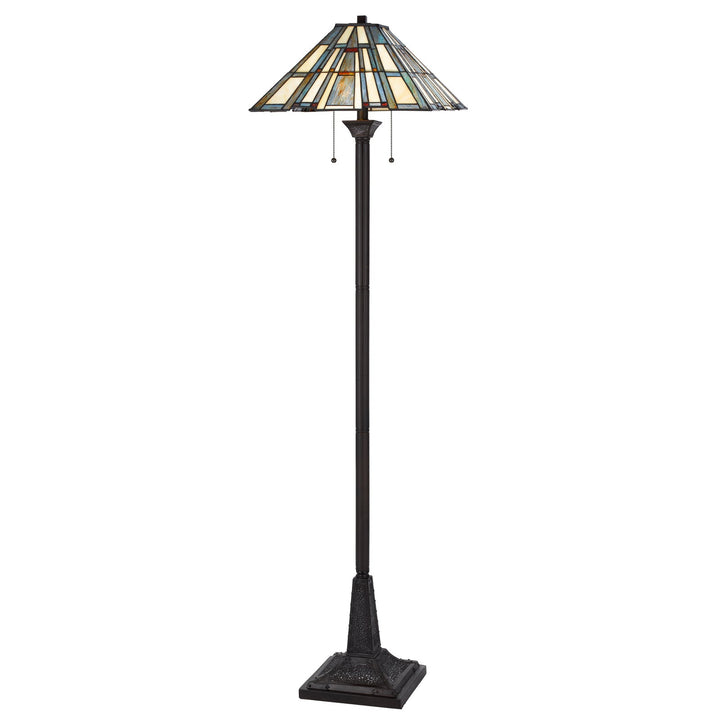 60W X 2 METAL/RESIN TIFFANY FLOOR LAMP WITH PULL CHAIN SWITCHES Cal Lighting