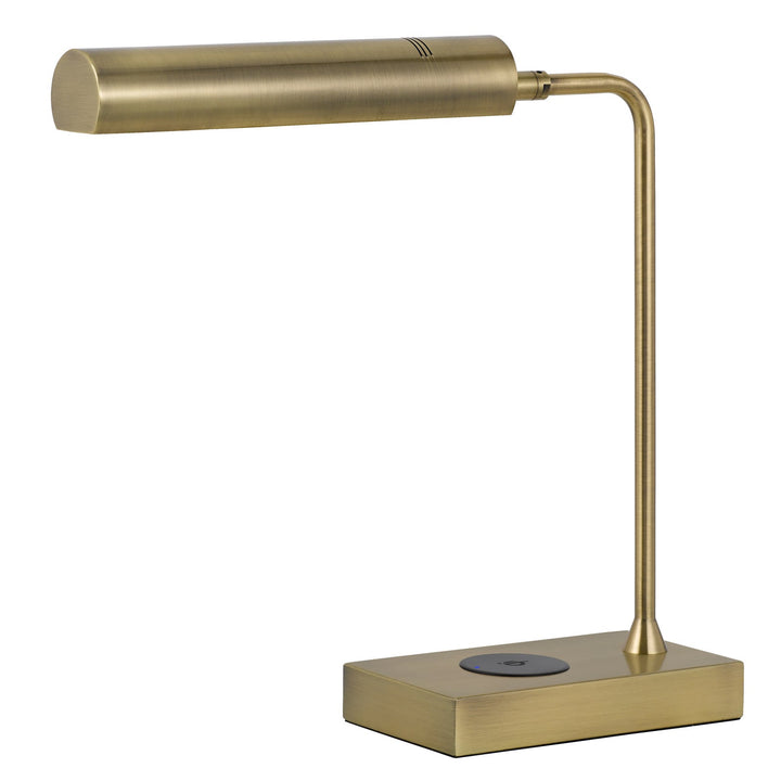 DELRAY 12W INTERGRATED LED METAL DESK LAMP WITH WIRELESS CHARGING PORT Cal Lighting