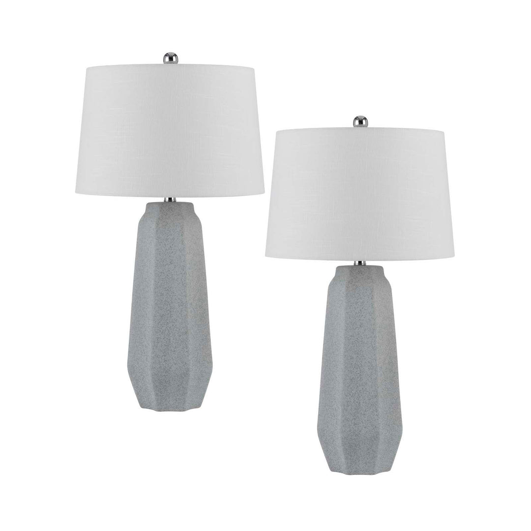 150W 3 WAY DRAYTON CERAMIC TABLE LAMP WITH HARDBACK FABRIC SHADE (SOLD IN PAIRS) Cal Lighting