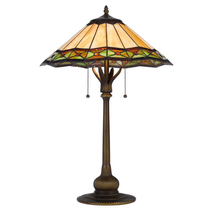 60W X 2 ARMSCROFT TIFFANY TABLE LAMP Cal Lighting