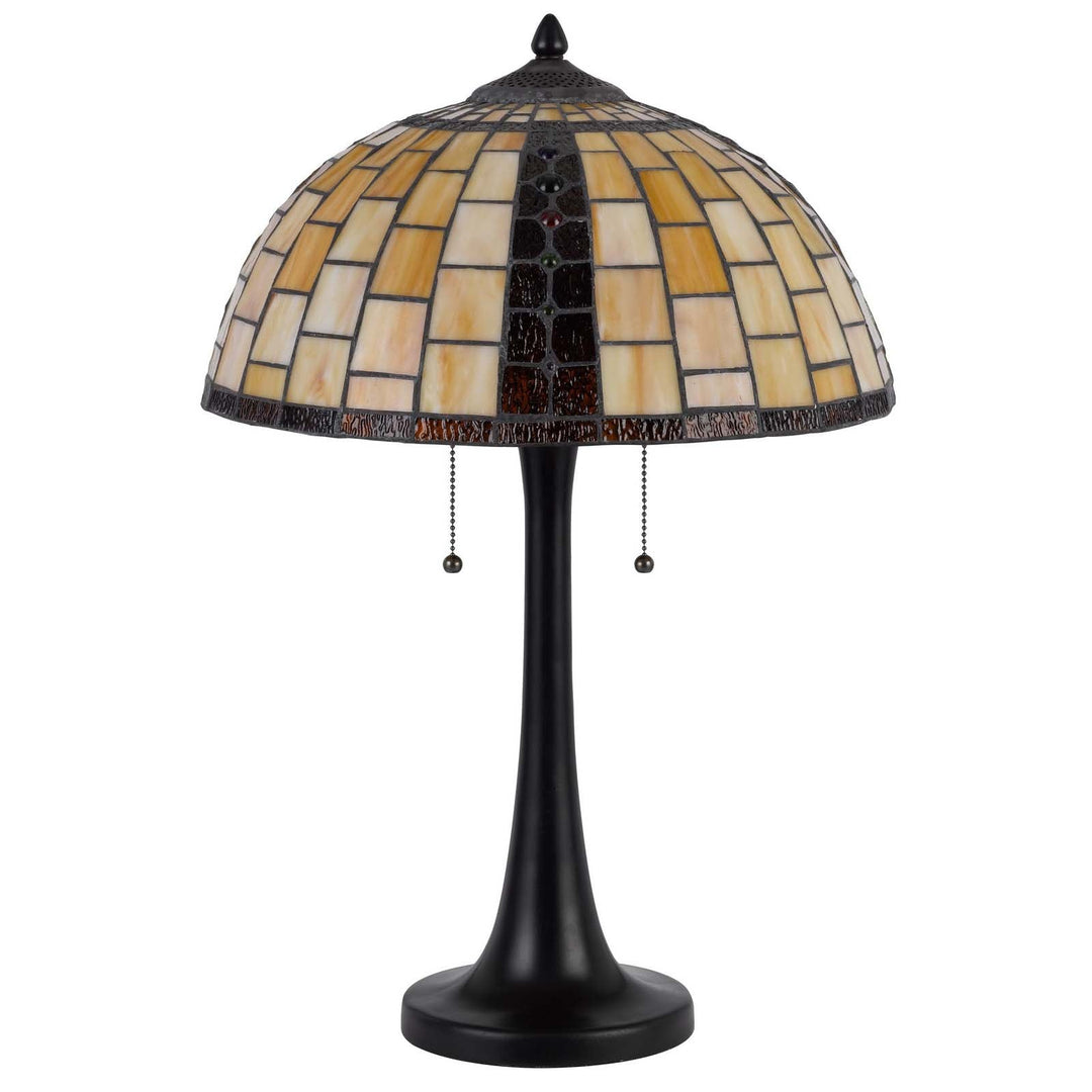 60W X 2 WHITTON TIFFANY TABLE LAMP Cal Lighting