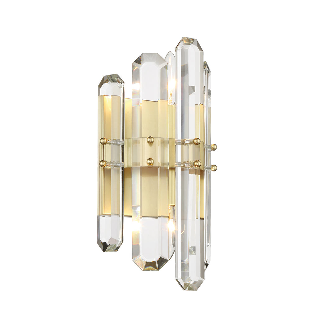 Crystorama Crystorama Bolton 2 Light Aged Brass Sconce