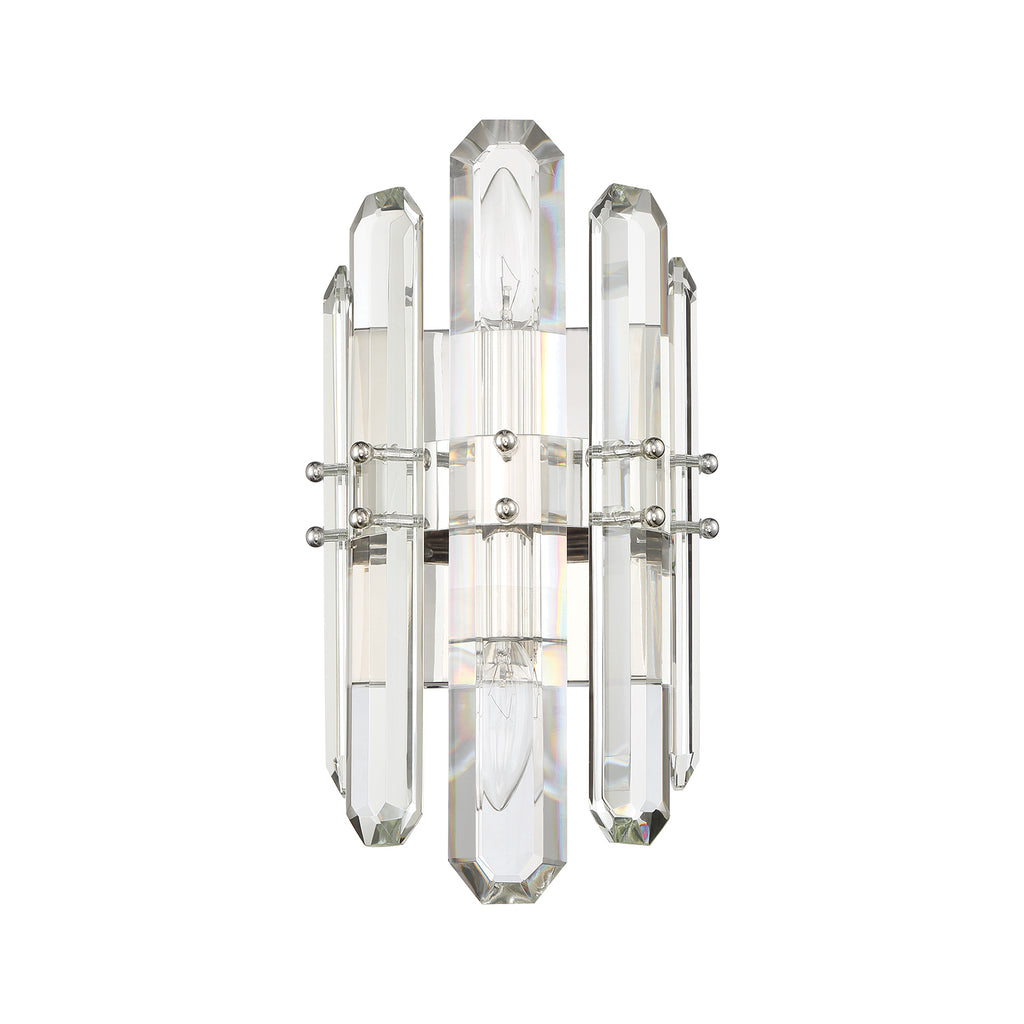 Crystorama Crystorama Bolton 2 Light Polished Nickel Sconce