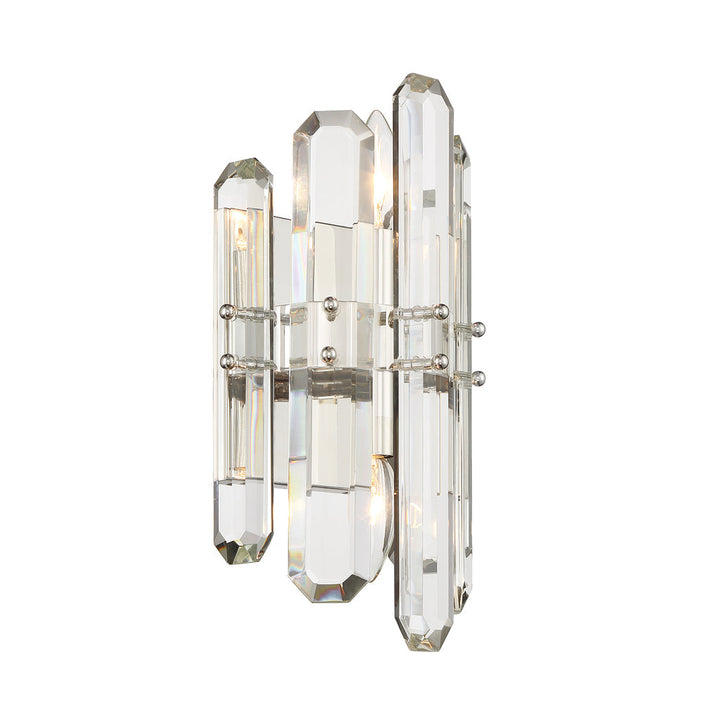 Crystorama Crystorama Bolton 2 Light Polished Nickel Sconce