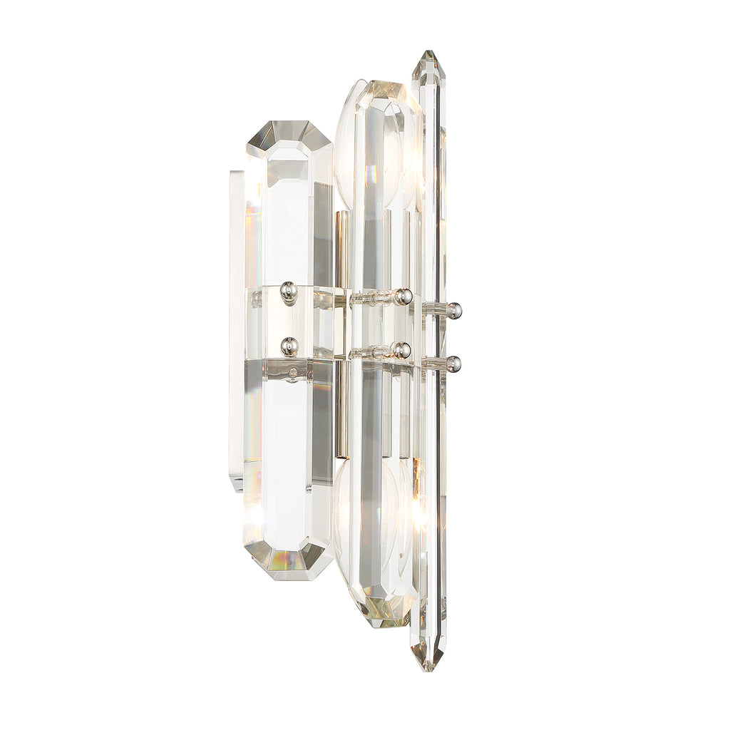 Crystorama Crystorama Bolton 2 Light Polished Nickel Sconce
