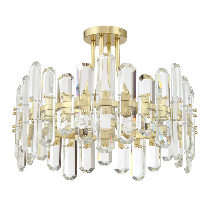 Bolton 4 Light Aged Brass Semi Flush Mount Crystorama