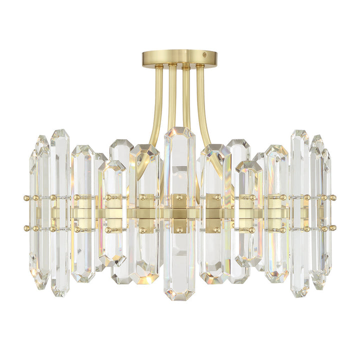 Bolton 4 Light Aged Brass Semi Flush Mount Crystorama