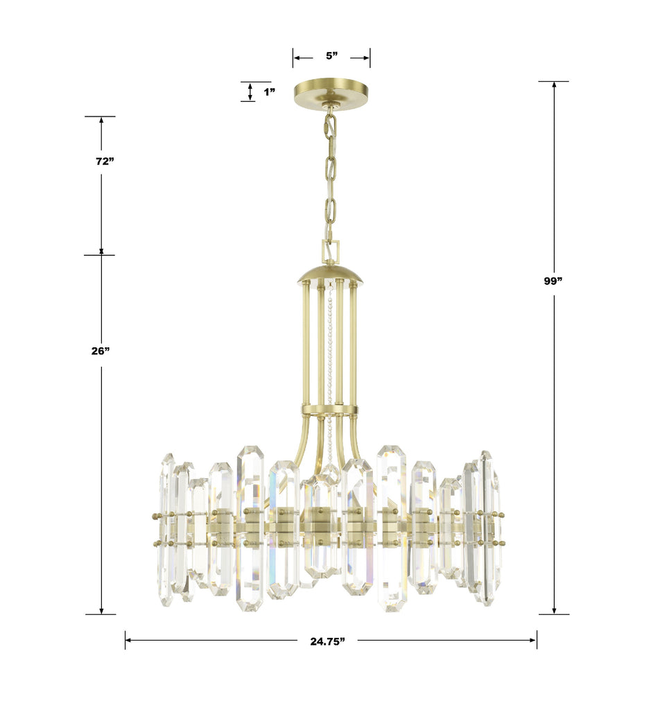 Crystorama Crystorama Bolton 8 Light Aged Brass Chandelier