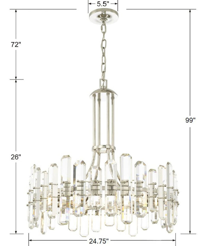 Crystorama Crystorama Bolton 8 Light Polished Nickel Chandelier