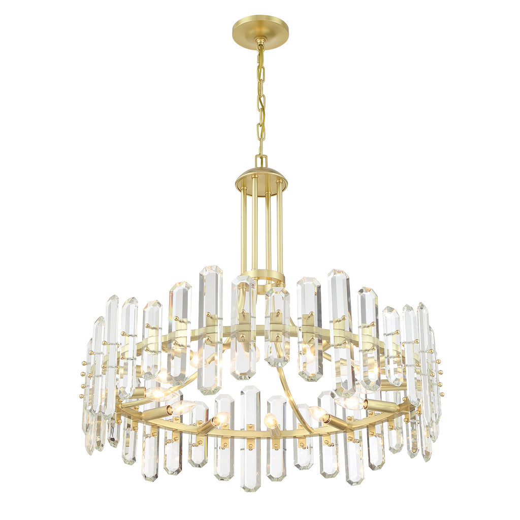Crystorama Crystorama Bolton 12 Light Aged Brass Chandelier
