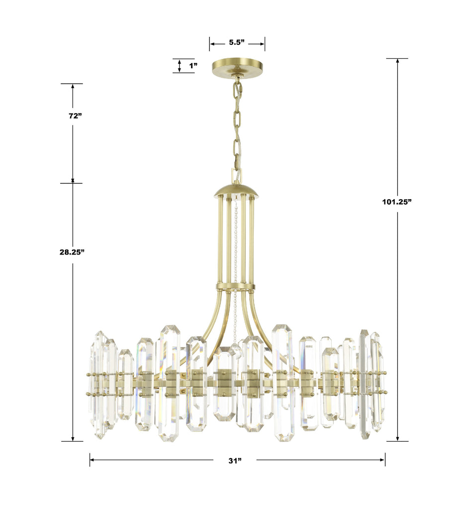 Crystorama Crystorama Bolton 12 Light Aged Brass Chandelier