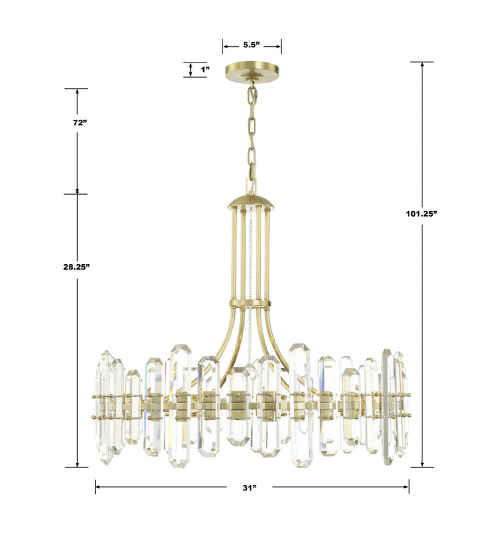 Crystorama Crystorama Bolton 12 Light Aged Brass Chandelier