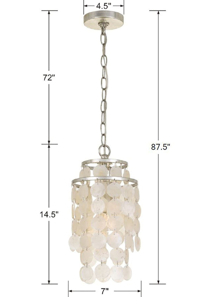 Crystorama Crystorama Brielle 1 Light Antique Silver Mini Pendant