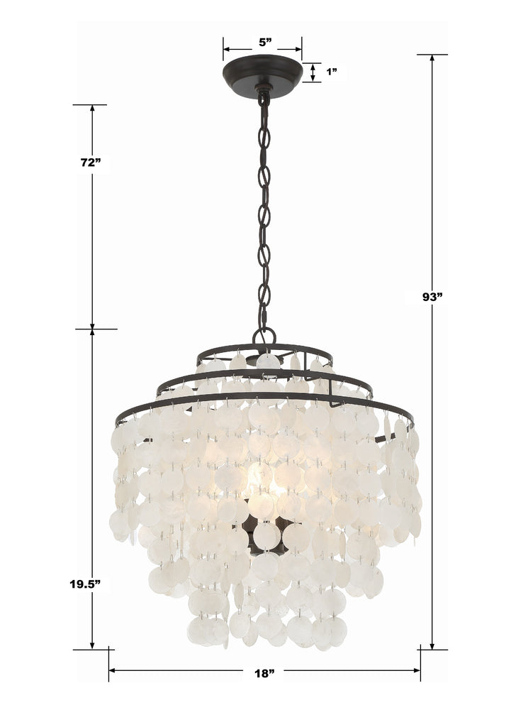 Crystorama Crystorama Brielle 4 Light Dark Bronze Chandelier
