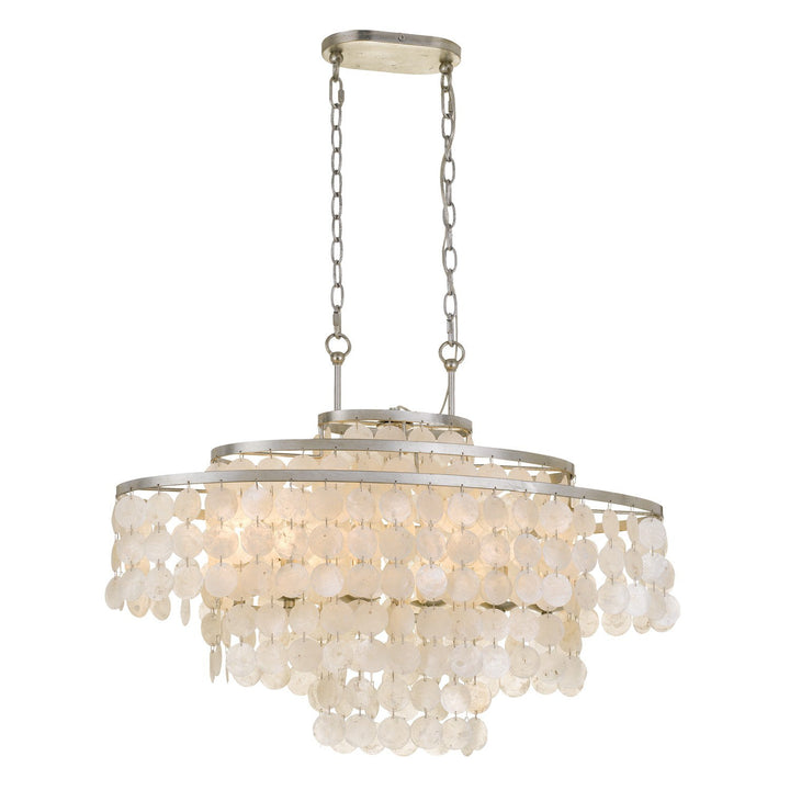 Crystorama Crystorama Brielle 6 Light Antique Silver Linear Chandelier
