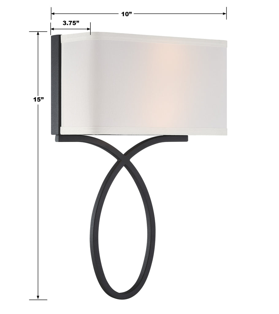 Crystorama Crystorama Brinkley 2 Light Black Forged Sconce