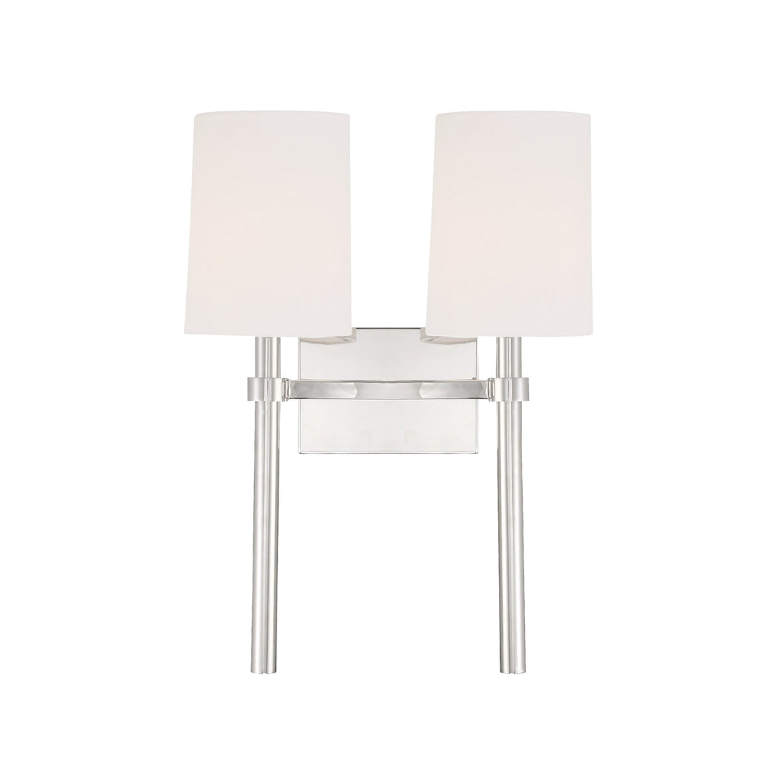 Crystorama Crystorama Bromley 2 Light Polished Nickel Sconce