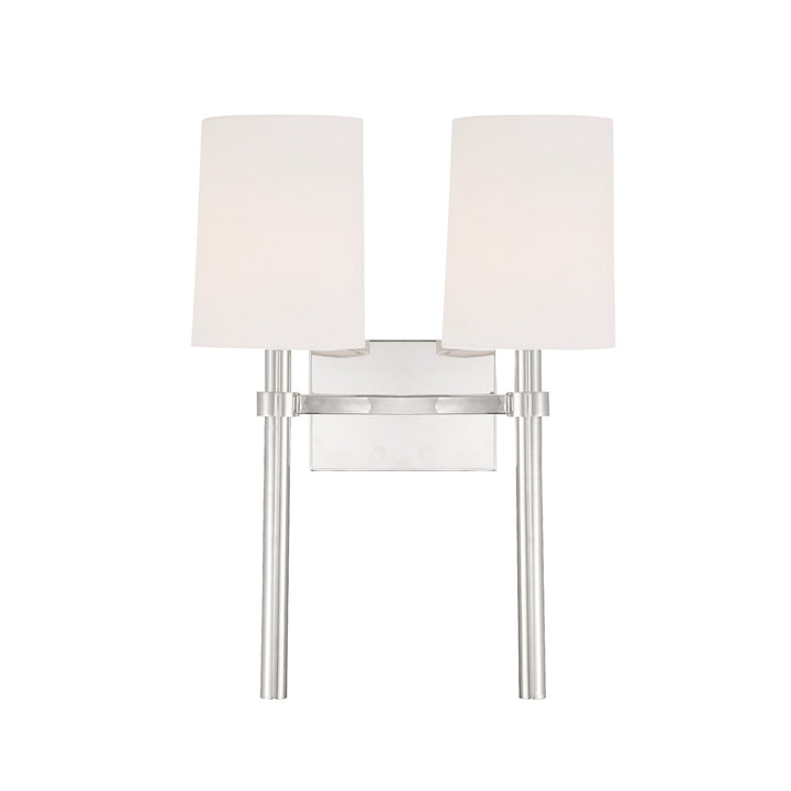 Crystorama Crystorama Bromley 2 Light Polished Nickel Sconce