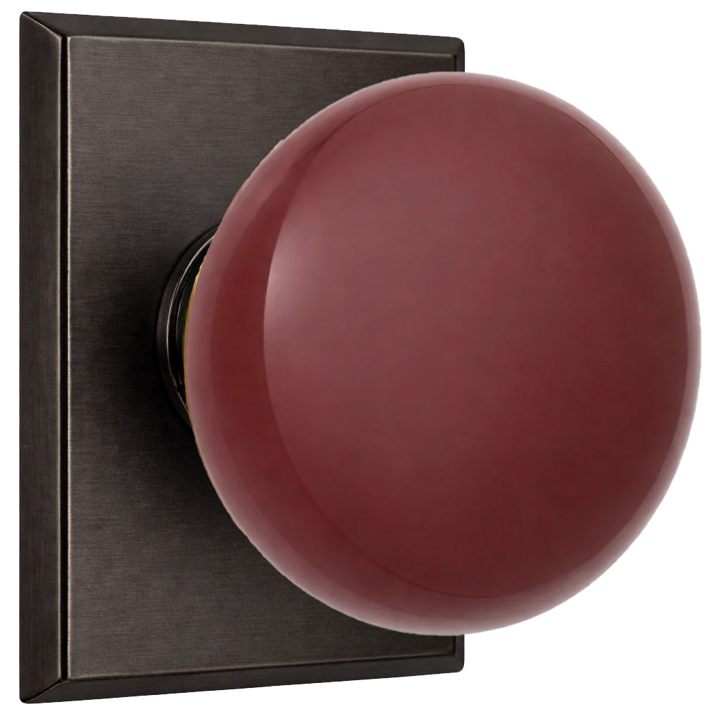 Magnifique® Rectangular Door Set with Brown Porcelain Knobs (Several Finishes Available)