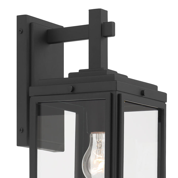 Byron 1 Light Matte Black Outdoor Sconce Crystorama