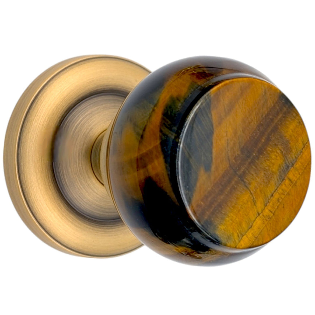Magnifique® Classic Door Set with Blue Tiger Eye Knobs (Several Finishes Available)