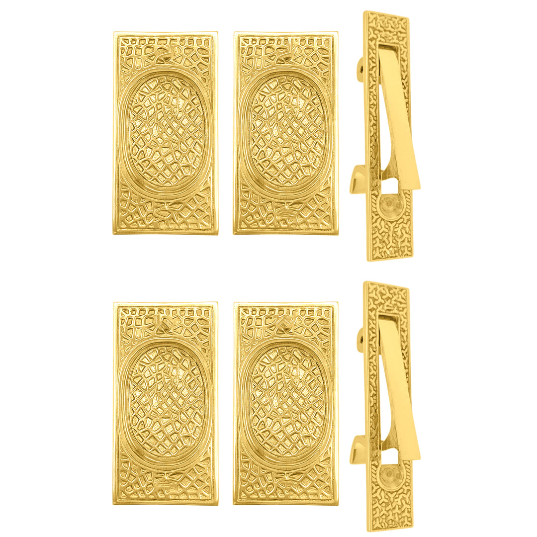Rice Pattern Pocket Door Set (Several Finishes Available)