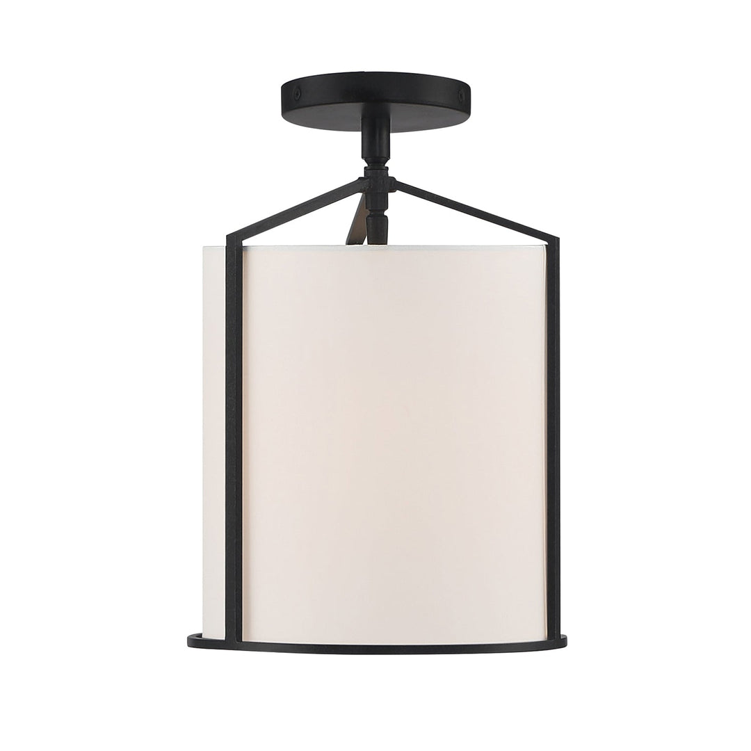 Carlyn 1 Light Black Semi Flush Mount Crystorama