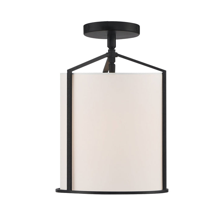 Carlyn 1 Light Black Semi Flush Mount Crystorama