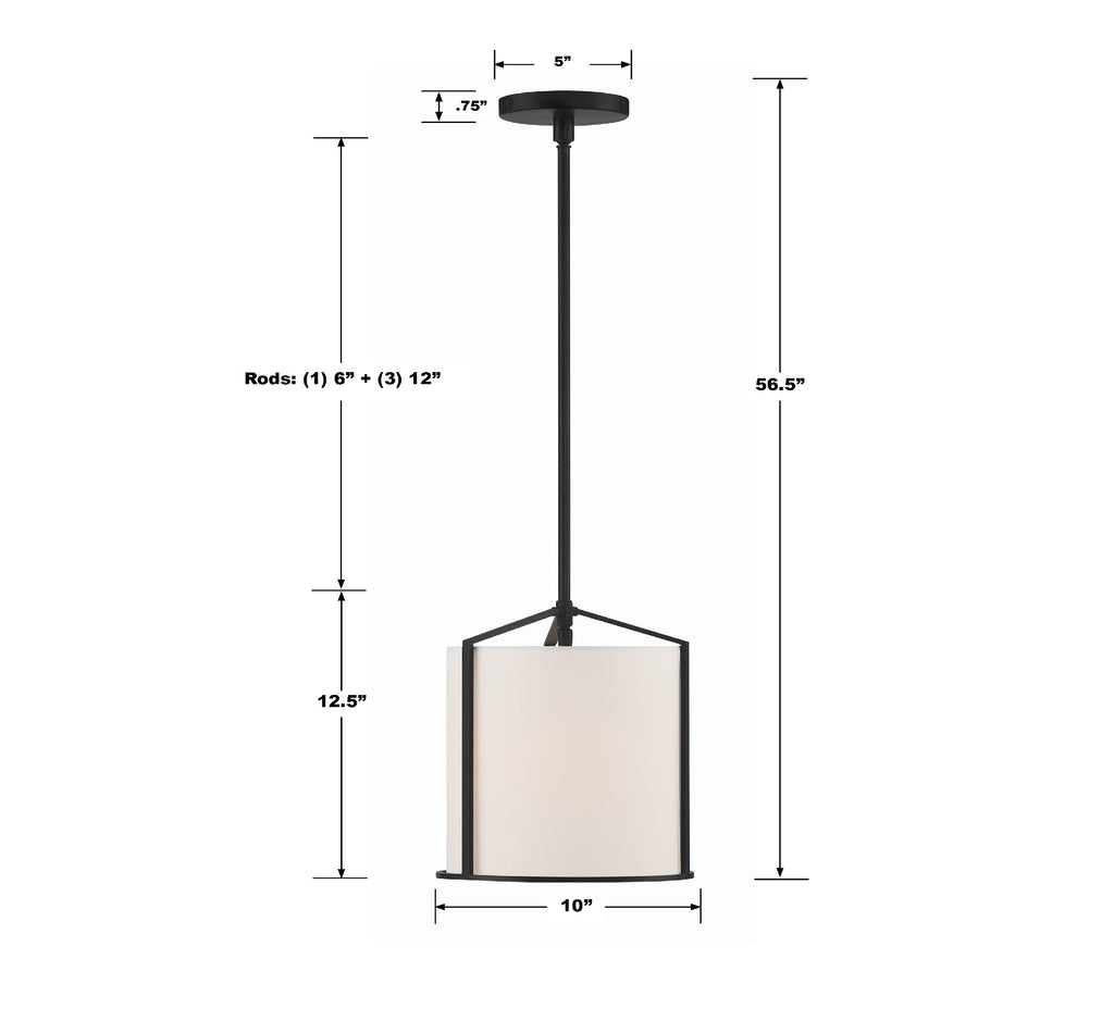 Crystorama Crystorama Carlyn 1 Light Black Mini Pendant