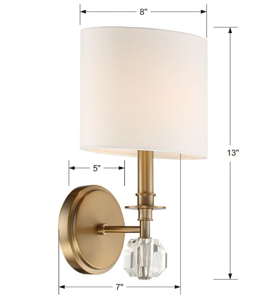 Crystorama Crystorama Chimes 1 Light Aged Brass Sconce