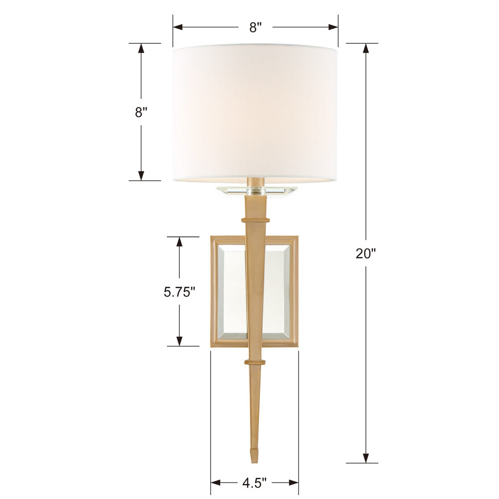 Crystorama Crystorama Clifton 1 Light Aged Brass Sconce