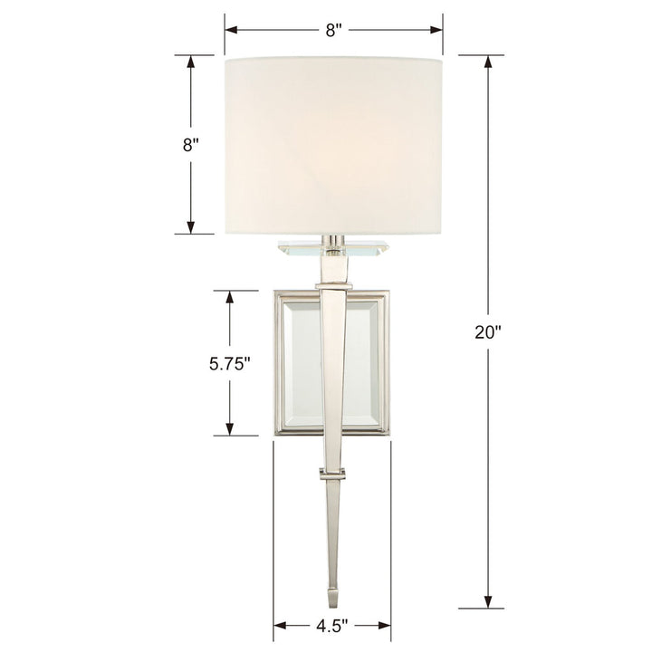 Crystorama Crystorama Clifton 1 Light Polished Nickel Sconce