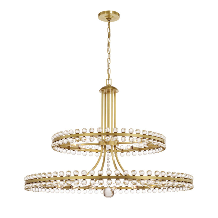 Crystorama Crystorama Clover 24 Light Aged Brass Two-tier Chandelier